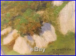Willem Welters, Paysage de bord de mer à Capri, Huile sur toile, tableau signé