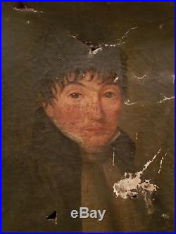 XVIII ème s, portrait d'homme ancienne peinture huile sur toile