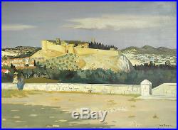 Yves Brayer (1907-1990) Le fort de Villeneuve les Avignon. H sur toile v782