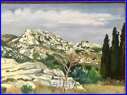 Yves Brayer Tableau 10p Peinture 1950/60 Les Alpilles Provence Galerie Romanet