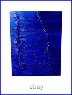 Yves Klein Bleu Foncé Tableau Fait Main Monochrome Minimaliste 3D Relief