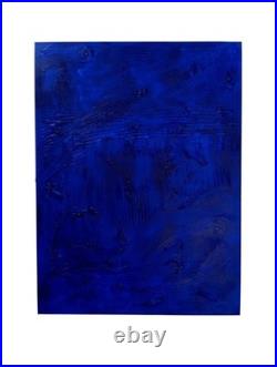 Yves Klein Bleu Foncé Tableau Fait Main Monochrome Minimaliste 3D Relief