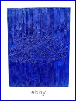Yves Klein Bleu Foncé Tableau Fait Main Monochrome Minimaliste 3D Relief