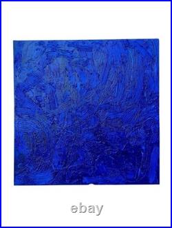 Yves Klein Bleu Foncé Tableau Fait Main Monochrome Minimaliste 3D Relief