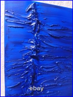 Yves Klein Bleu Foncé Tableau Fait Main Monochrome Minimaliste 3D Relief