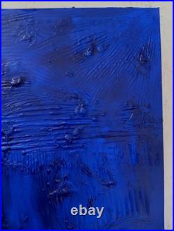 Yves Klein Bleu Foncé Tableau Fait Main Monochrome Minimaliste 3D Relief Yves Klein Bleu Foncé Tableau Fait Main Monochrome Minimaliste 3D Relief