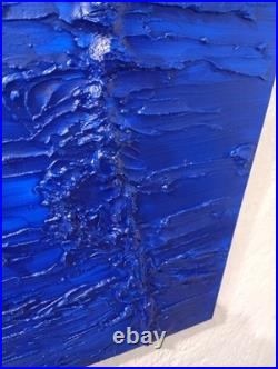 Yves Klein Bleu Foncé Tableau Fait Main Monochrome Minimaliste 3D Relief
