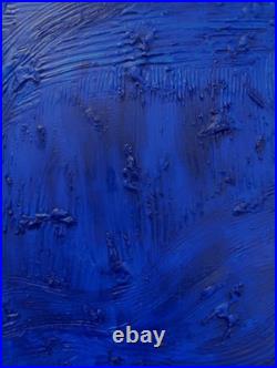 Yves Klein Bleu Foncé Tableau Fait Main Monochrome Minimaliste 3D Relief