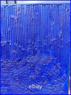 Yves Klein Bleu Foncé Tableau Fait Main Monochrome Minimaliste 3D Relief