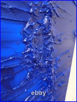 Yves Klein Bleu Foncé Tableau Fait Main Monochrome Minimaliste 3D Relief