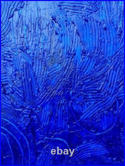 Yves Klein Bleu Foncé Tableau Fait Main Monochrome Minimaliste 3D Relief