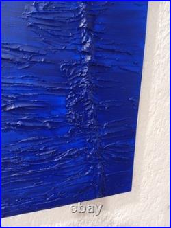 Yves Klein Bleu Foncé Tableau Fait Main Monochrome Minimaliste 3D Relief