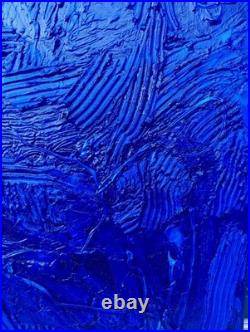 Yves Klein Bleu Foncé Tableau Fait Main Monochrome Minimaliste 3D Relief