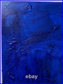 Yves Klein Bleu Foncé Tableau Fait Main Monochrome Minimaliste 3D Relief