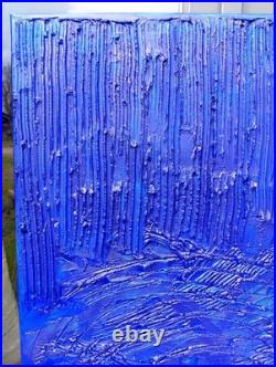 Yves Klein Bleu Foncé Tableau Fait Main Monochrome Minimaliste 3D Relief