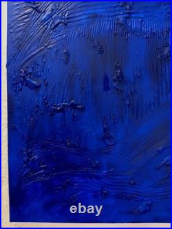 Yves Klein Bleu Foncé Tableau Fait Main Monochrome Minimaliste 3D Relief