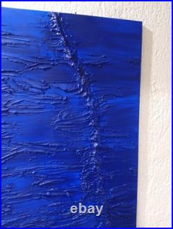 Yves Klein Bleu Foncé Tableau Fait Main Monochrome Minimaliste 3D Relief
