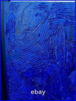 Yves Klein Bleu Foncé Tableau Fait Main Monochrome Minimaliste 3D Relief