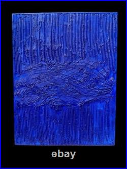 Yves Klein Bleu Foncé Tableau Fait Main Monochrome Minimaliste 3D Relief