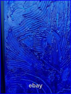 Yves Klein Bleu Foncé Tableau Fait Main Monochrome Minimaliste 3D Relief