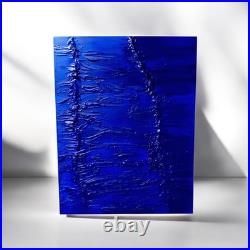 Yves Klein Bleu Foncé Tableau Fait Main Monochrome Minimaliste 3D Relief