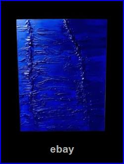 Yves Klein Bleu Foncé Tableau Fait Main Monochrome Minimaliste 3D Relief