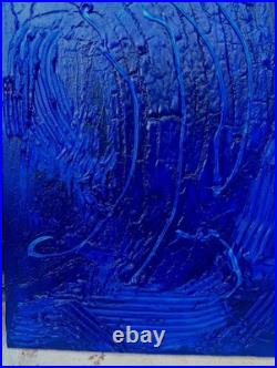 Yves Klein Bleu Foncé Tableau Fait Main Monochrome Minimaliste 3D Relief