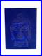 Yves Klein Bleu Outremer Foncé Bouddha Portrait Fait Main Texturée 3D Relief