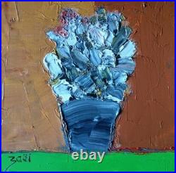 ZAEL, (cotation J. A Akoun) POT AUX FLEURS BLEUES