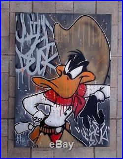 Zokar Peinture Originale sur Toile, Street Art Graffiti